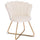 Sedia Relax con Schienale e Seduta in Velluto Beige Struttura Metallo