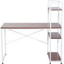 Scrivania da Ufficio con Scaffalatura Noce e Bianco 120x64x121 cm 