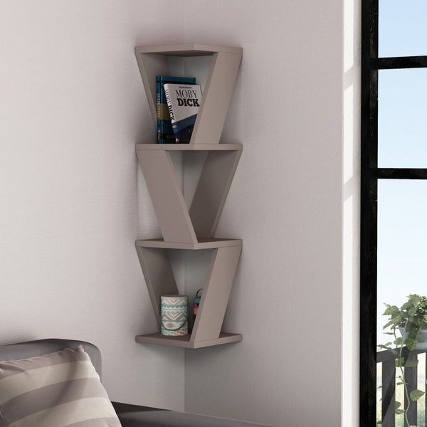 sconto Libreria angolare 22x22x85 cm pensile Zena tortora