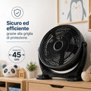 Ventilatore da Pavimento Ø45 cm Inclinazione Variabile Potenza 75W Nero      