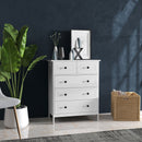 Cassettiera 5 Cassetti 74x40x91 cm in Legno  Bianco
