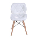 Sedia Moderna Design Imbottita in Similpelle Bianco 42x48x69 cm 