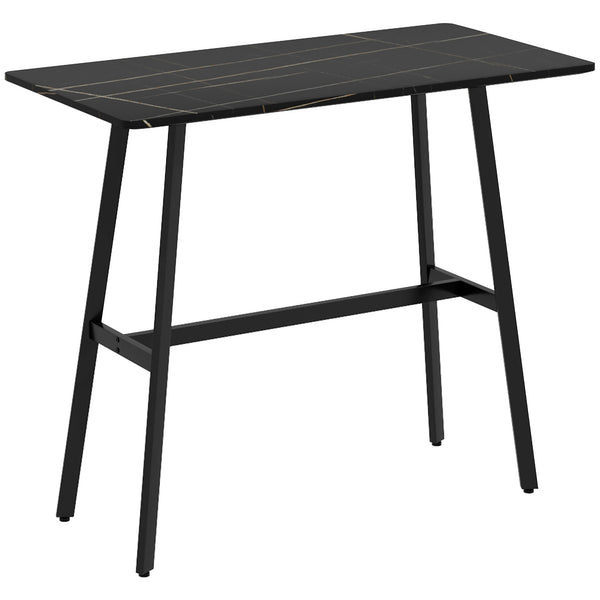 sconto Tavolo Bar Rettangolare Alto 118x58x98 cm in MDF e Metallo Nero