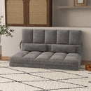 Divano Letto da Terra 130x73x60 cm con Schienale Reclinabile su 7 Livelli e Cuscini Grigio Carbone      