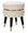 Sgabello Paris Ø35x40,5 cm in Legno Spugna Metallo e Poliestere Crema Nero e Oro