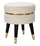Sgabello Paris Ø35x40,5 cm in Legno Spugna Metallo e Poliestere Crema Nero e Oro