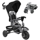 Triciclo per Bambini 6 in 1 111,5x52x98 cm Pieghevole con Sedile Girevole Nero   