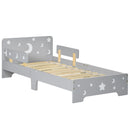 Struttura Letto Singolo per Bambini 143x76x49 cm con Motivi a Stelle e Luna in Pannelli di MDF e Truciolato Grigio