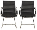 Set 2 Sedie Poltrone Attesa da Ufficio in Similpelle Imperial Nera