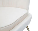 Divanetto Vienna Crema 130x74x84 cm Spugna e Tessuto e Metallo Bianco e Oro