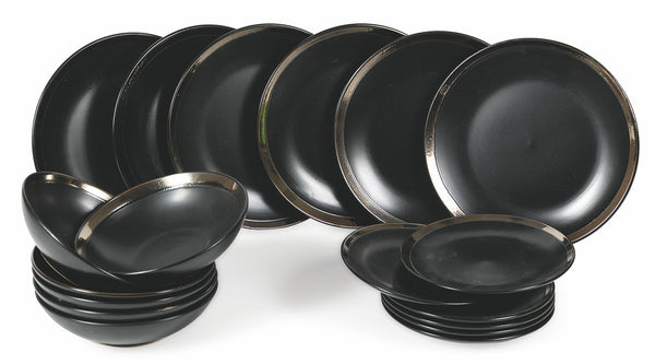 Servizio Piatti 18 Pezzi in Gres Villa d'Este Home Tivoli Naima Nero / Bronzo prezzo