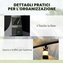 Tenda Campeggio a Tunnel per 2-4 Persone 540x320x210 cm con 2 Stanze Impermeabile 3000mm Blu Navy      