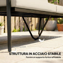 Divano da Esterno a 3 Posti 176x75x78 cm con Braccioli Effetto Legno e Schienale in Rattan Cachi      