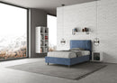 Letto 1 Piazza E Mezzo Imbottito in Microfibra Antea Large Blu Varie Misure