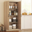 Mobile Cucina Multiuso Credenza Moderna 75x40x165 cm Ante a Chiusura Ammortizzata Color Legno  