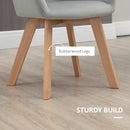 Set 2 Sedie Imbottite 54x57x80 cm in Velluto e Legno Grigio
