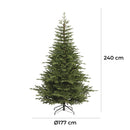 Albero di Natale Artificiale Realistico 240 cm 870 Rami Apertura a Ombrello Verde