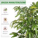 Pianta Artificiale di Bambù 180 cm Pianta Finta Realistica con Vaso Decorativo in Bambù e Plastica Verde      
