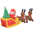Babbo Natale Gonfiabile 210 cm con Slitta e LED 