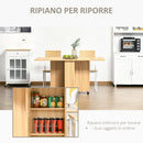Tavolo Pieghevole Salvaspazio Legno Naturale 140x80x74 cm 