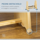 Ciotole per Cani Rialzate 49x25x41 cm in Acciaio e Legno Naturale