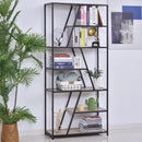 Libreria 9 Ripiani 80x33x180 cm in Legno e Metallo  Nera