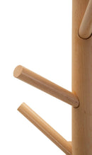 Appendiabiti da Terra Tree Ø36x172 cm in Metallo e Faggio e Marmo Nero e Marrone      