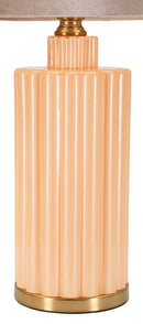 Lampada da Tavolo Perly Ø40,5x69,5 cm in Vetro e Ferro e Tessuto Perla e Oro      