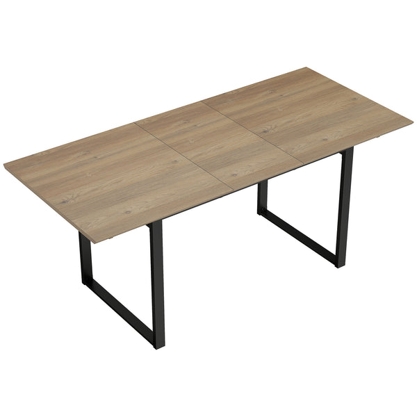 sconto Tavolo da Pranzo Industriale per 6-8 Persone 180x80x75 cm con Ribalta Rotonda in Legno e Acciaio