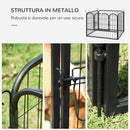 Recinto per Cani Modulare 4 Pannelli 79x60 cm Metallo Grigio Scuro