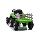 Trattore Elettrico per Bambini con Rimorchio Batteria al Litio 12V e Telecomando Verde      