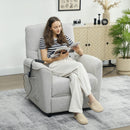 Poltrona Reclinabile con Riscaldamento 8 Punti Massaggio e 5 Modalità 88x93x102 cm in Tessuto Ciniglia Grigio Chiaro   