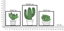 Pannello da Muro Cactus Set 3pz 33x33x1,3 cm - 33x46,5x1,3 cm - 33x33x1,3 cm in Ferro Multicolor      