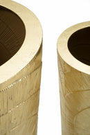 Porta Vasi Goldely Tris Ø50,8x114,9 cm - Ø40x92,7 cm - Ø29,8x70,5 cm in Ferro Oro      