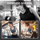 Set 8 Manubri 10 kg Totali con Valigetta Porta Pesi in Metallo PU e Plastica Multicolore Rosa      