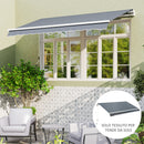 Telo di Ricambio Tenda Parasole Retrattile 282x250 cm in Poliestere Anti UV 50+ Grigio   
