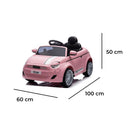Macchina Elettrica per Bambini Fiat 500 12V 30W con Telecomando Luci e Suoni Rosa  