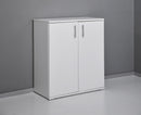 Armadietto Multiuso 2 Ante 72,3x36x81 cm in Truciolare Nobilitato Bianco