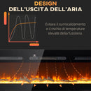 Camino Elettrico da Parete 1800W con Telecomando e Display LCD 152,4x15,8x45 cm Nero 