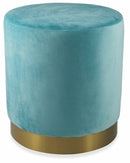 Pouf Poggiapiedi Ø46x48 cm in Velluto Soriani Verde Tiffany