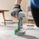 Set 8 Manubri Pesi Esagonali Antiscivolo 20 kg Totali con Supporto in Metallo e Plastica Multicolore      