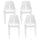 Set 4 Sedie Impilabili 85x50x51 cm in Polipropilene e Fibra di Vetro Lisbona Bianco