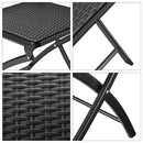 Set 2 Sedie Pieghevoli da Esterno Salvaspazio in Polyrattan Nero      