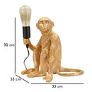 Lampada da Tavolo Monkey Seduta Oro 33x33x32 cm in Resina Oro      