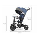 Triciclo a Spinta Pieghevole per Bambini con Maniglione Direzionabile Qplay Rito Star Blu