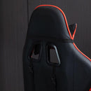 Sedia da Gaming in Similpelle con Sostegno Lombare Collo Nera e Rossa 