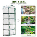 Mini Serra da Giardino 5 Ripiani 69x49x193 cm in Acciaio e PVC  Verde