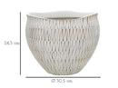 Cachepot Resina Stiky Ø30,5x24,5 cm in Resina Oro e Bianco      