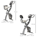 Cyclette Magnetica Pieghevole 97x51x115 cm con Bande Elastiche in Acciaio Grigia