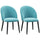 Set 2 Sedie Imbottite 52x54x79 cm in Tessuto Effetto Velluto Verde Chiaro